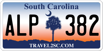 SC license plate ALP382