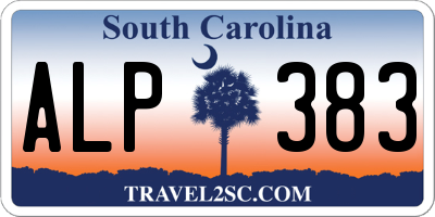 SC license plate ALP383
