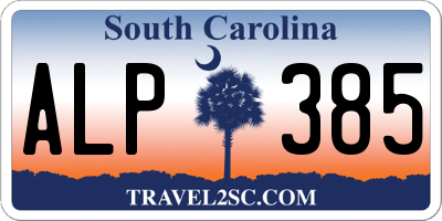 SC license plate ALP385