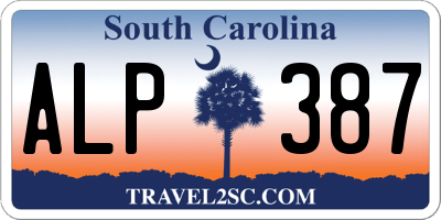 SC license plate ALP387
