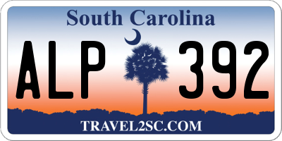 SC license plate ALP392