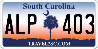 SC license plate ALP403