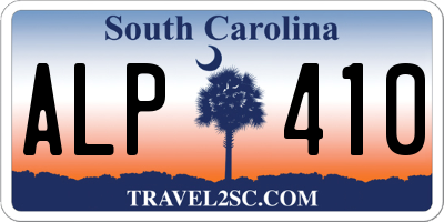 SC license plate ALP410