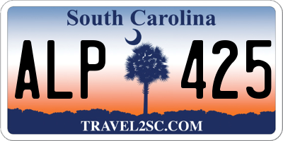 SC license plate ALP425