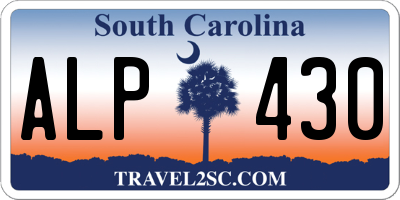 SC license plate ALP430