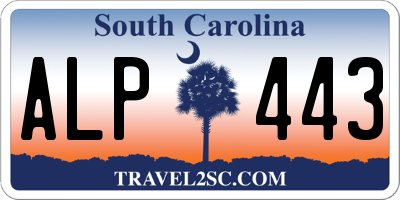 SC license plate ALP443