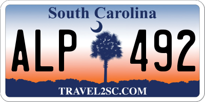 SC license plate ALP492