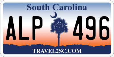 SC license plate ALP496