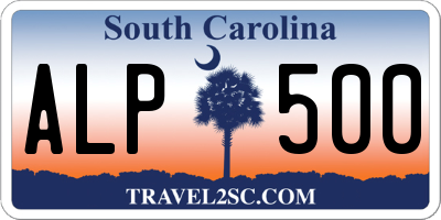 SC license plate ALP500