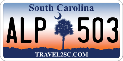SC license plate ALP503