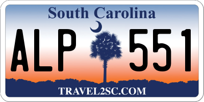 SC license plate ALP551