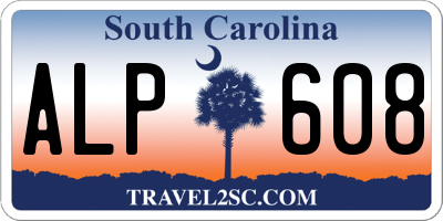 SC license plate ALP608