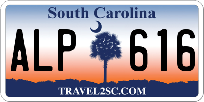 SC license plate ALP616