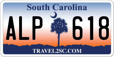 SC license plate ALP618