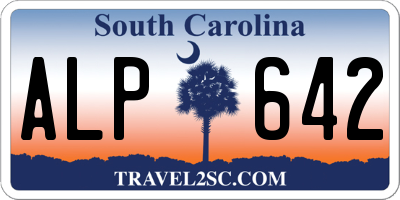 SC license plate ALP642
