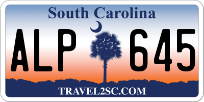 SC license plate ALP645