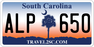 SC license plate ALP650