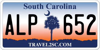 SC license plate ALP652