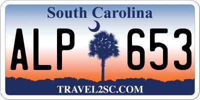 SC license plate ALP653