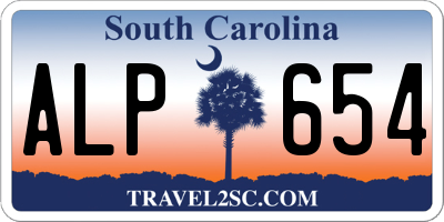 SC license plate ALP654