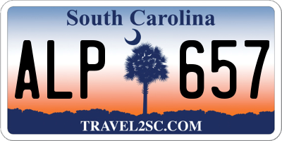 SC license plate ALP657