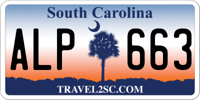 SC license plate ALP663