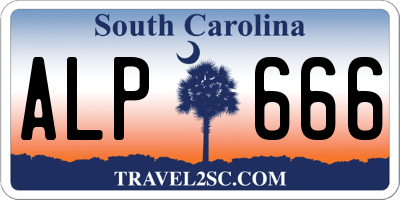 SC license plate ALP666