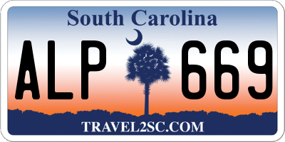 SC license plate ALP669