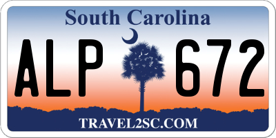 SC license plate ALP672