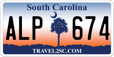 SC license plate ALP674