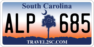 SC license plate ALP685