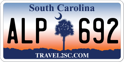 SC license plate ALP692