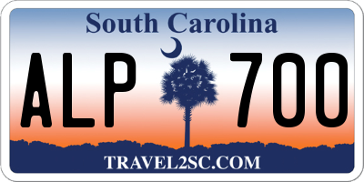 SC license plate ALP700