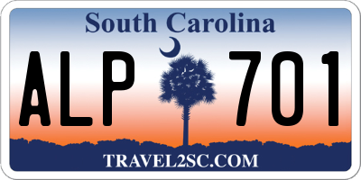 SC license plate ALP701