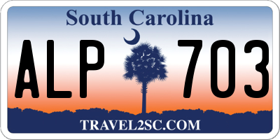 SC license plate ALP703