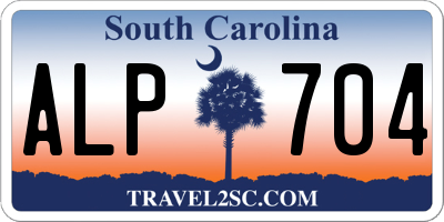 SC license plate ALP704