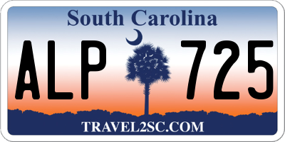 SC license plate ALP725