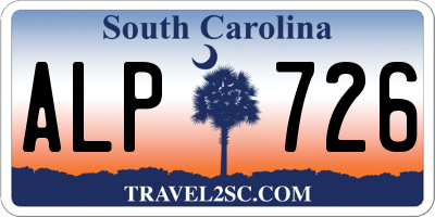 SC license plate ALP726