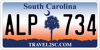 SC license plate ALP734