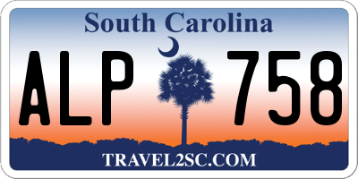 SC license plate ALP758