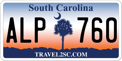SC license plate ALP760