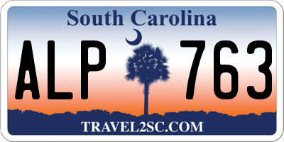 SC license plate ALP763