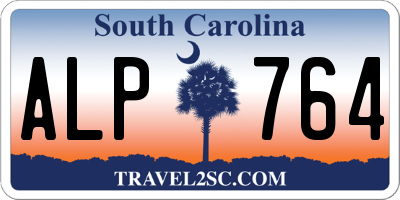 SC license plate ALP764