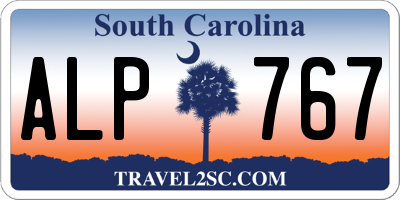 SC license plate ALP767