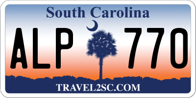 SC license plate ALP770