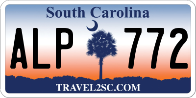 SC license plate ALP772