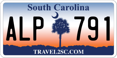SC license plate ALP791