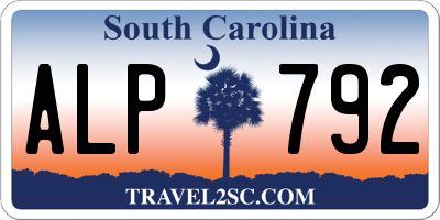 SC license plate ALP792
