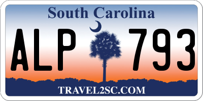 SC license plate ALP793