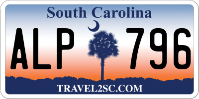 SC license plate ALP796